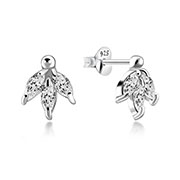 EZ-820 - 925 Sterling silver stud with cubic zircon.