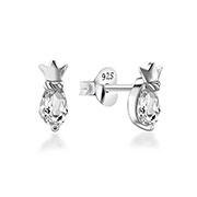 EZ-845 - 925 Sterling silver stud with cubic zircon.