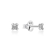 EZ-858 - 925 Sterling silver stud with cubic zircon.