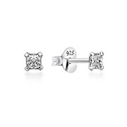 EZ-859 - 925 Sterling silver stud with cubic zircon.