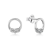 EZ-889 - 925 Sterling silver earring with cubic zircon.