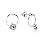 EZ-931 - 925 Sterling silver stud with cubic zircon.