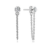 EZ-942 - 925 Sterling silver stud with cubic zircon.