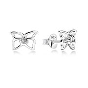 EZ-962 - 925 Sterling silver stud with cubic zircon.