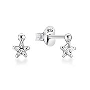 EZ-964 - 925 Sterling silver stud with cubic zircon.