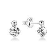 EZ-984 - 925 Sterling silver stud with cubic zircon.