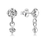 EZ-986 - 925 Sterling silver stud with cubic zircon.