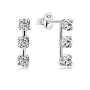 EZ-991 - 925 Sterling silver stud with cubic zircon.