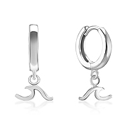 H-631 - 925 Sterling silver hoop with hanging.