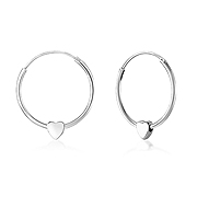 H-641 - 925 Sterling silver hoop with hanging.