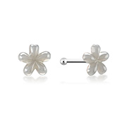 NS-469 - 925 Sterling silver nose stud with synthetic pearl.