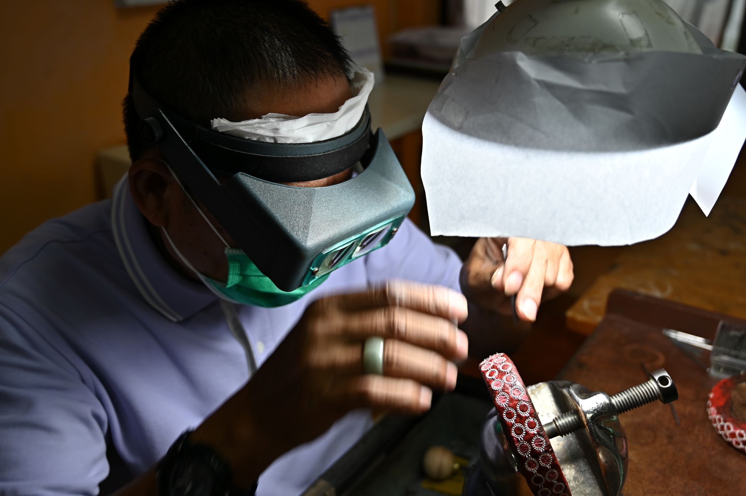 Silver jewelry factory worker